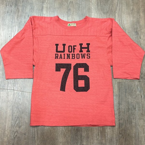 画像1: サンサーフ  スラブヤーン フットボール 七分袖Tシャツ “RAINBOWS” SS69441 165)レッド (1)