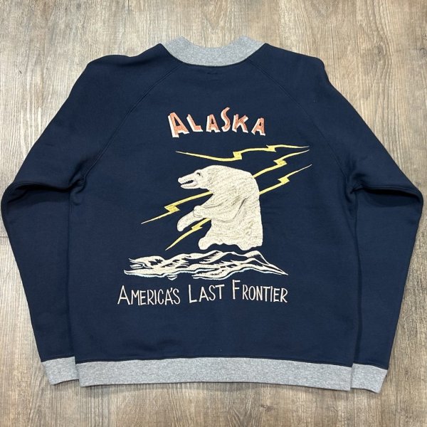画像1: テーラー東洋 スカ ジップスウェット 刺繍入り “ALASKA” TT69475 128)ネイビー (1)