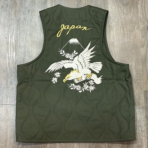画像1: バズリクソンズ  "SUKA" EMBROIDERY VEST BR15586 01)オリーブ (1)