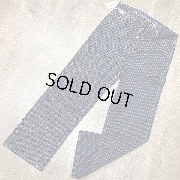 画像1: シュガーケーン 9oz.ウォバッシュストライプ エンジニアパンツ SC40786A 421)ネイビー (1)