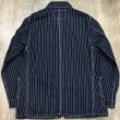 画像6: シュガーケーン 9oz.ウォバッシュストライプ ワークコート SC15658 421)ネイビー (6)
