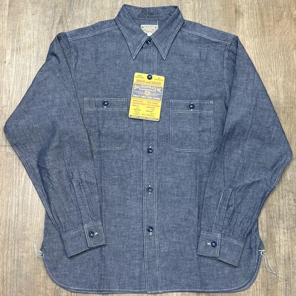 画像1: バズリクソンズ  ブルーシャンブレー ワークシャツ L/S BR25995 125)ブルー (1)