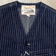 画像2: シュガーケーン 9oz.ウォバッシュストライプ ワークベスト SC12654 421A)ネイビー (2)