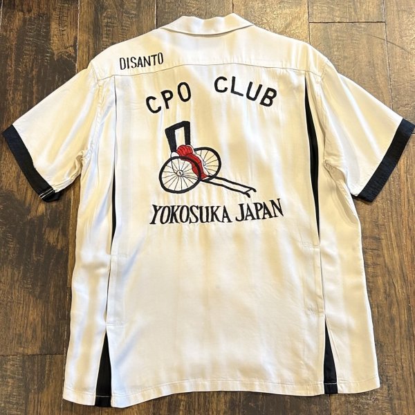 画像1: テーラー東洋 刺繍 スカ ボウリングシャツ "CPO CLUB" TT39103 105)オフホワイト (1)