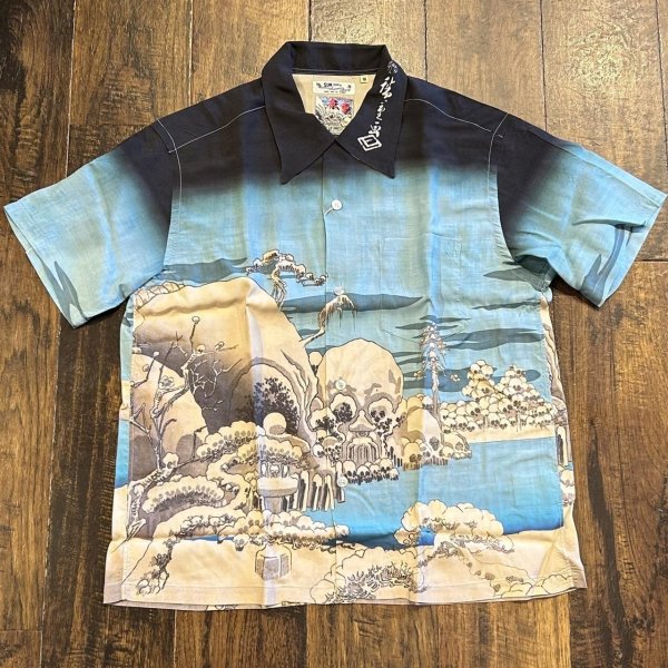 画像1: サンサーフ × 歌川広重 スペシャルエディション 和柄アロハ “広重ブルー” SS39130 125)ブルー (1)