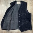画像3: シュガーケーン 11oz. ブルーデニム ワークベスト SC15702 421A)ネイビー (3)