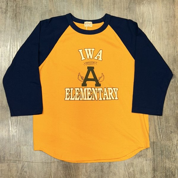 画像1: ホワイツビル IWA ELEMENTARY 七分袖 ベースボール Tシャツ ラグラン アメカジ WV69527 156)ゴールド (1)
