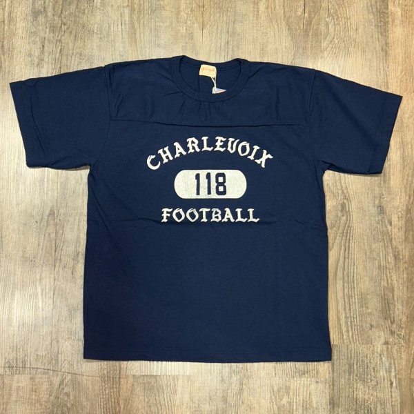 画像1: ホワイツビル CHARLEVOIX 118 半袖 フットボール Tシャツ アメカジ WV79526 128)ネイビー (1)