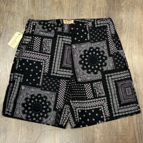画像1: シュガーケーン ネイティブ アメリカン バンダナ柄 ショーツ アメカジ ハーフパンツ SC52537 119)ブラック (1)