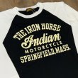 画像2: インディアンモーターサイクル ベースボール 七分袖 Tシャツ アメカジ IM69552 119)ブラック (2)